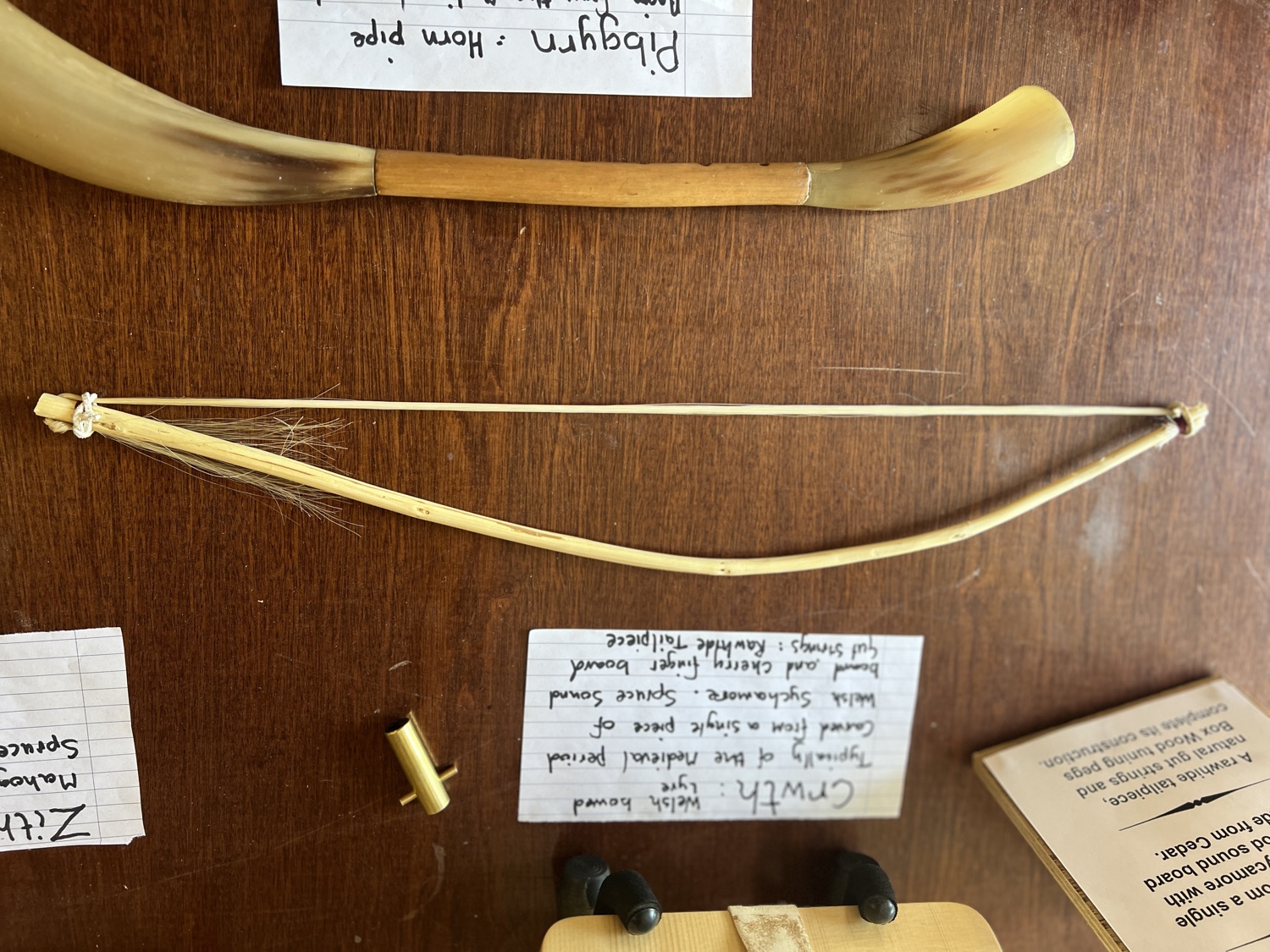 A crwth's horsehair bow